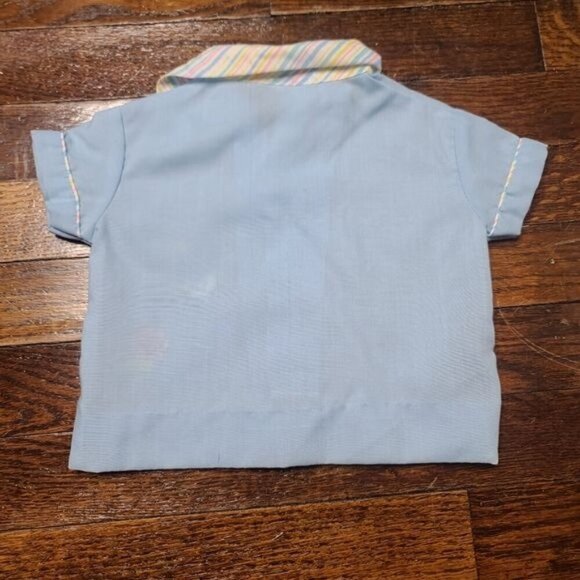 Vintage 80s Baby Boy Blue Circus Embroidery Shirt - Picture 4 of 7